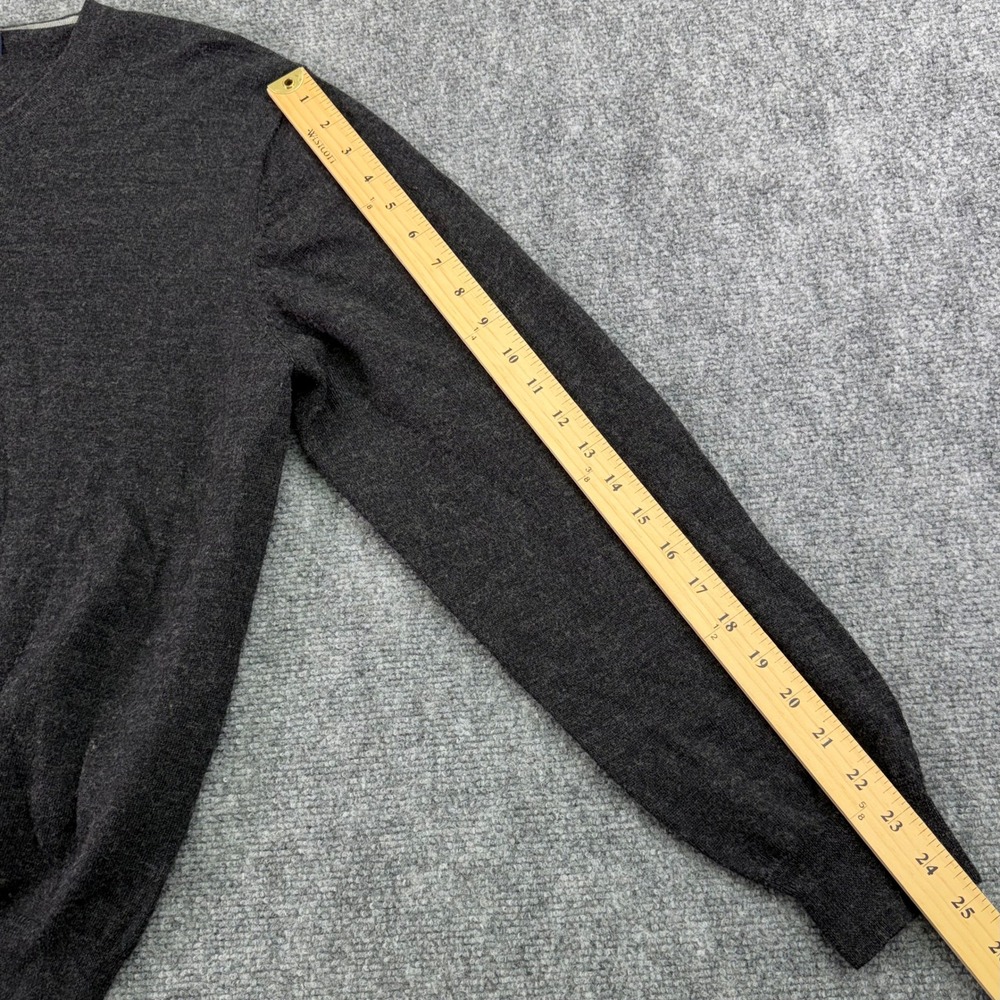 Garret Scott Sweater‎ Mens Extra Large Charcoal Extra Fine Merino Wool V Neck - Picture 7 of 9